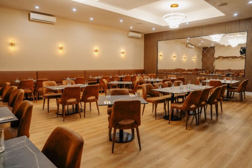 Catering and event setup at THE OMNII